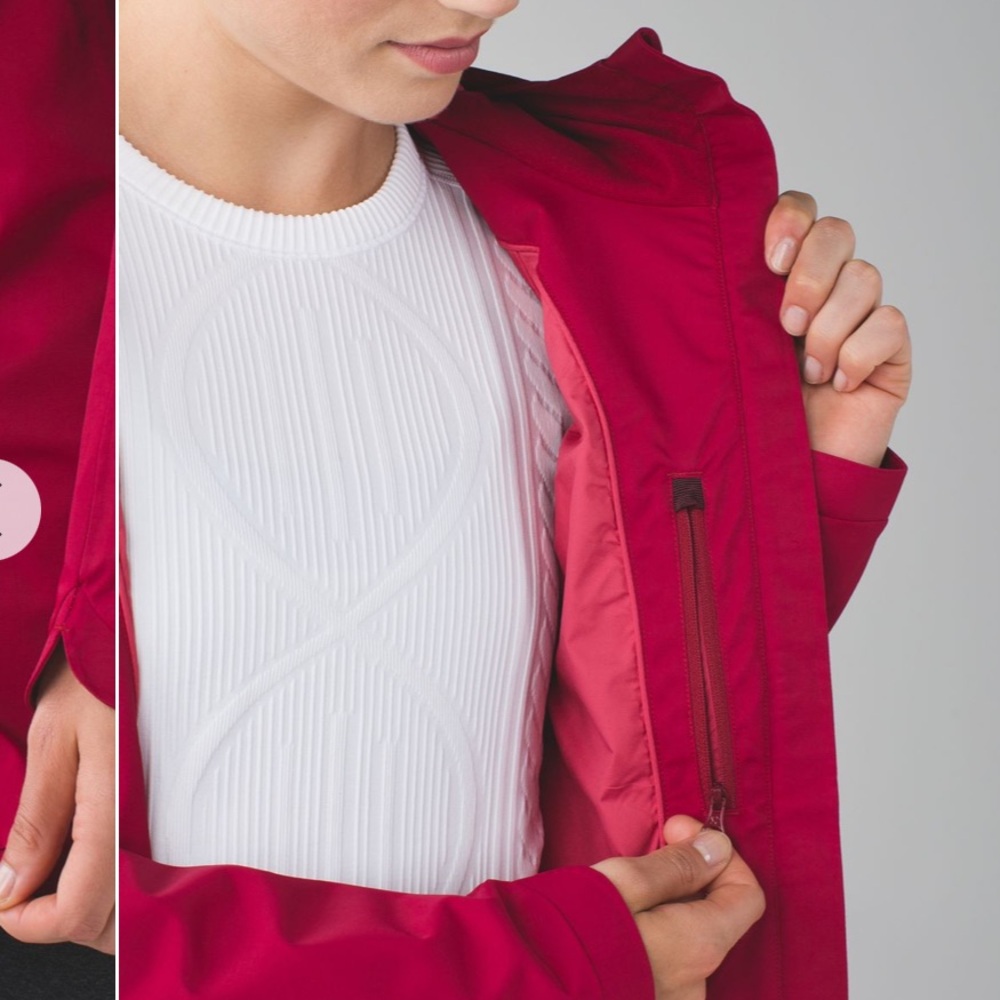 Lululemon Definitely Raining Jacket - cranberry - Picture 7 of 8